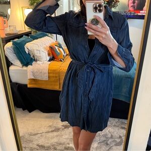 THE LOFT 💕 Denim Blue Button Up Shirt Dress - SMALL